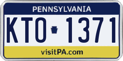 PA license plate KTO1371