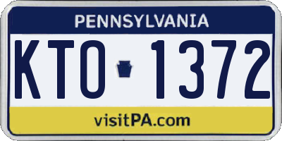 PA license plate KTO1372