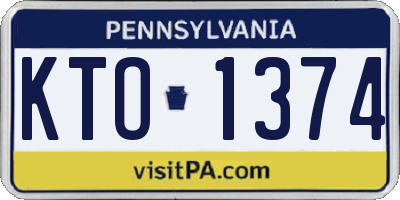 PA license plate KTO1374