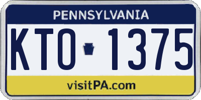 PA license plate KTO1375