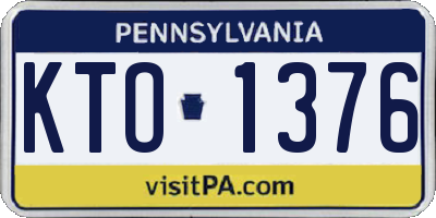 PA license plate KTO1376