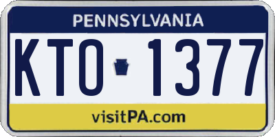 PA license plate KTO1377