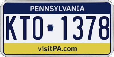 PA license plate KTO1378