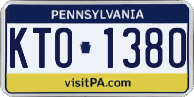 PA license plate KTO1380