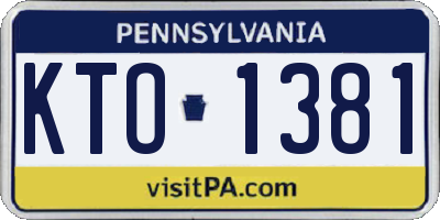 PA license plate KTO1381