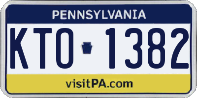 PA license plate KTO1382