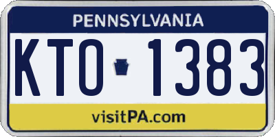 PA license plate KTO1383
