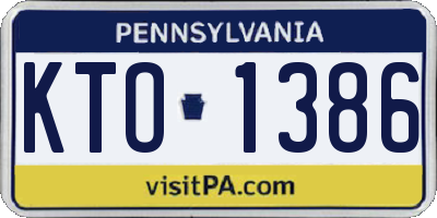 PA license plate KTO1386