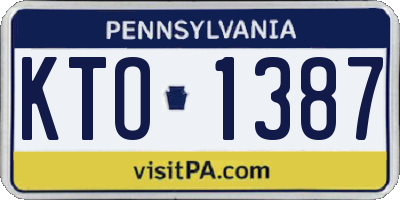 PA license plate KTO1387