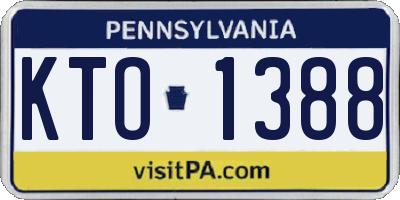 PA license plate KTO1388