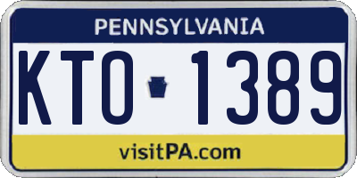 PA license plate KTO1389