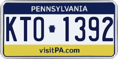 PA license plate KTO1392