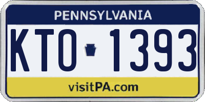 PA license plate KTO1393