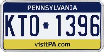 PA license plate KTO1396