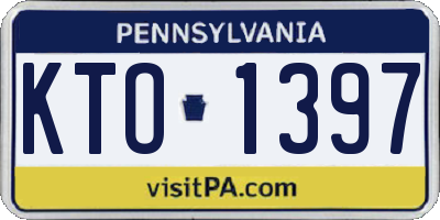 PA license plate KTO1397