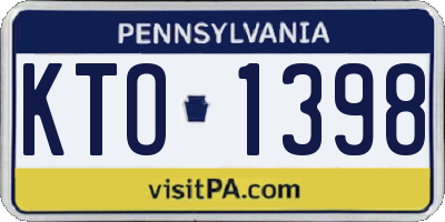 PA license plate KTO1398