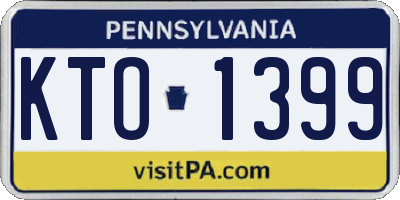 PA license plate KTO1399