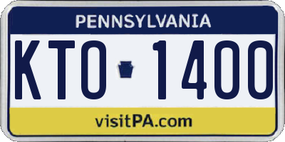 PA license plate KTO1400