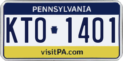 PA license plate KTO1401