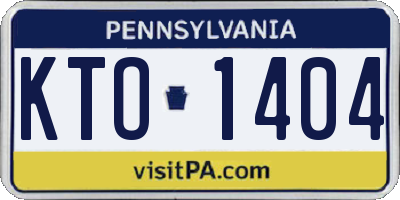 PA license plate KTO1404