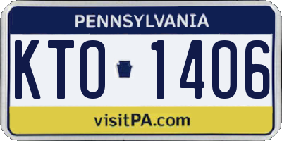 PA license plate KTO1406