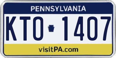 PA license plate KTO1407