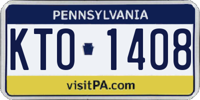 PA license plate KTO1408