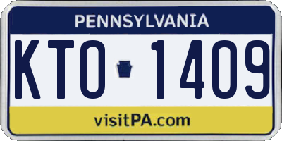 PA license plate KTO1409