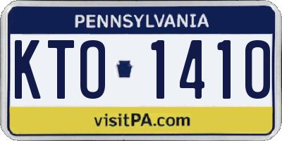 PA license plate KTO1410