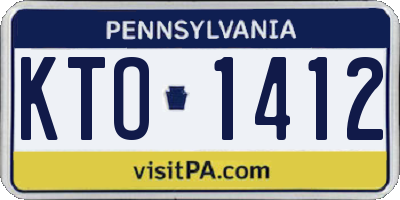PA license plate KTO1412