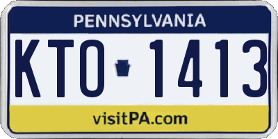 PA license plate KTO1413
