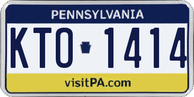 PA license plate KTO1414