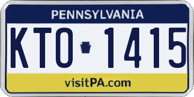 PA license plate KTO1415