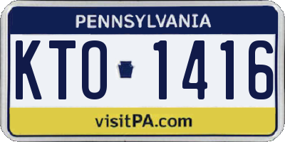 PA license plate KTO1416