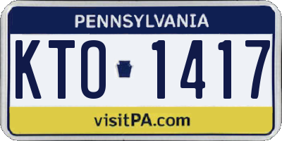 PA license plate KTO1417