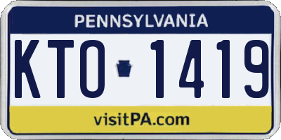 PA license plate KTO1419