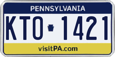PA license plate KTO1421