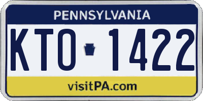 PA license plate KTO1422