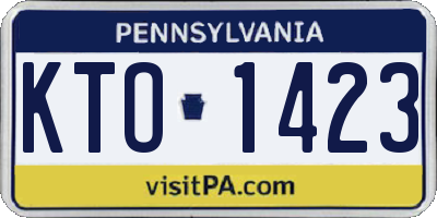 PA license plate KTO1423