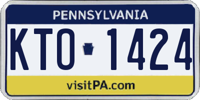 PA license plate KTO1424