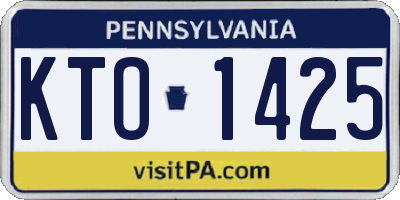 PA license plate KTO1425