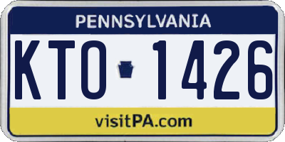 PA license plate KTO1426