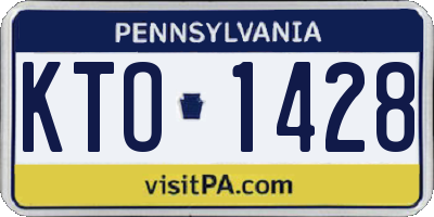 PA license plate KTO1428