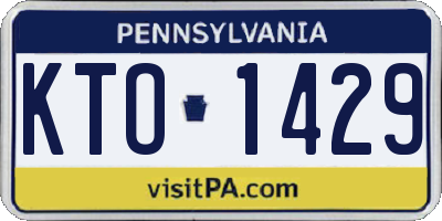 PA license plate KTO1429