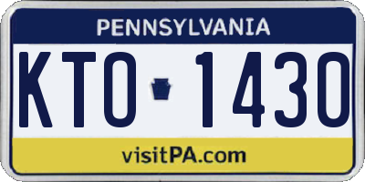 PA license plate KTO1430