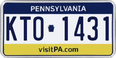 PA license plate KTO1431