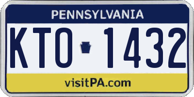 PA license plate KTO1432