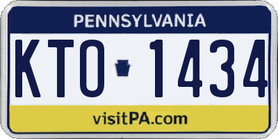 PA license plate KTO1434