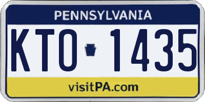 PA license plate KTO1435
