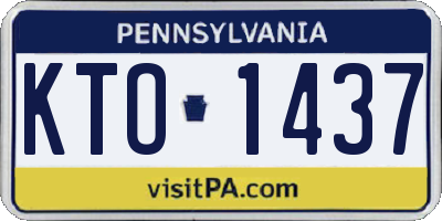 PA license plate KTO1437